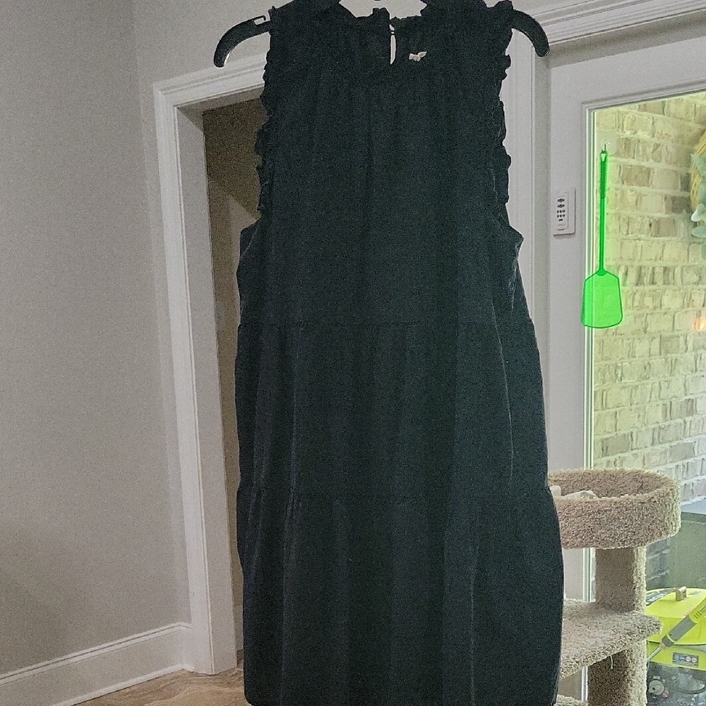 Copper Key Black Ruffled Mock Neck Sundress